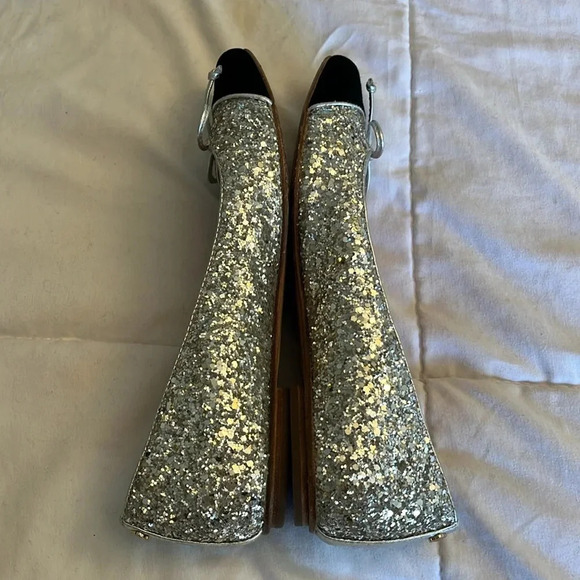 Kate Spade Nella Flats, Silver with a bow ballet flats size 6,  Elegant Holiday - Picture 8 of 12